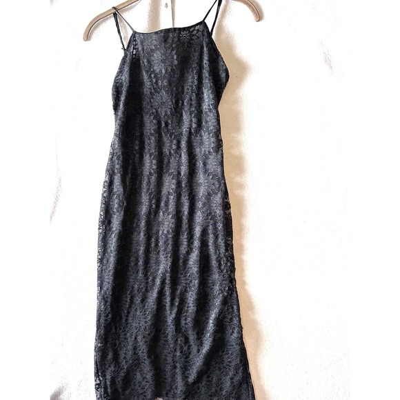 URBAN OUTFITTERS Out From‎ Under XS Floral Lace Slip Dress Lingerie Mesh Black - Picture 1 of 11